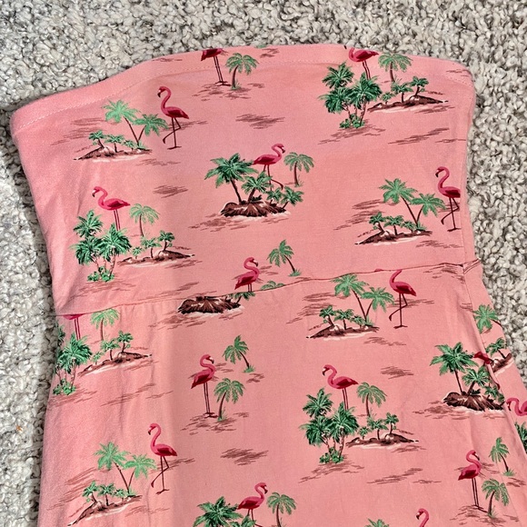 F21 Pink Flamingo Strapless Tube Dress - Picture 3 of 4